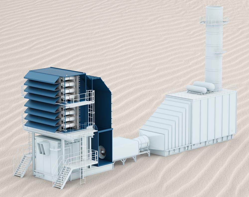 Power plants in regions near deserts